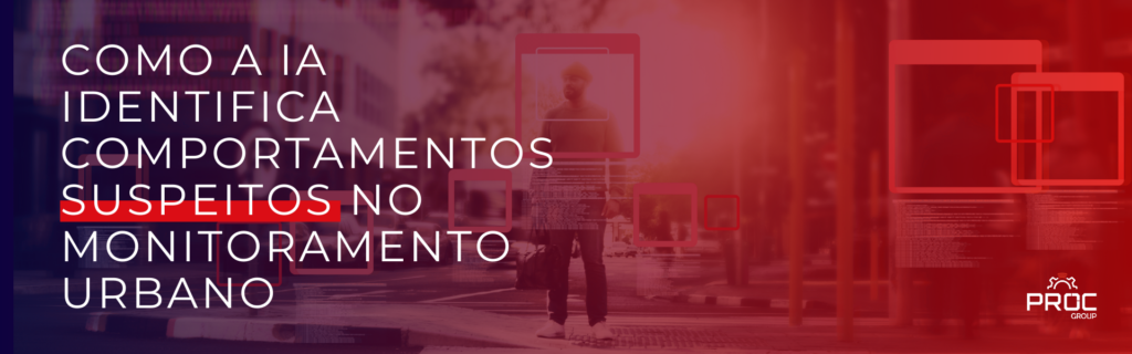 Sistema de inteligência artificial identificando comportamentos suspeitos e alertando a equipe de monitoramento