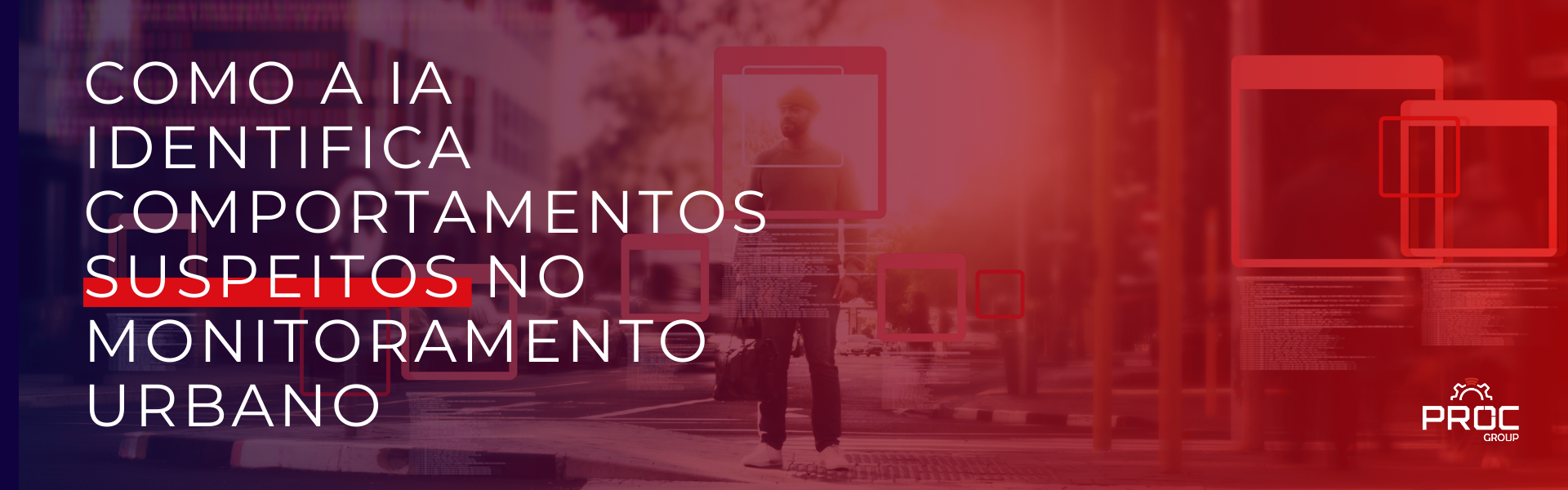 Sistema de inteligência artificial identificando comportamentos suspeitos e alertando a equipe de monitoramento